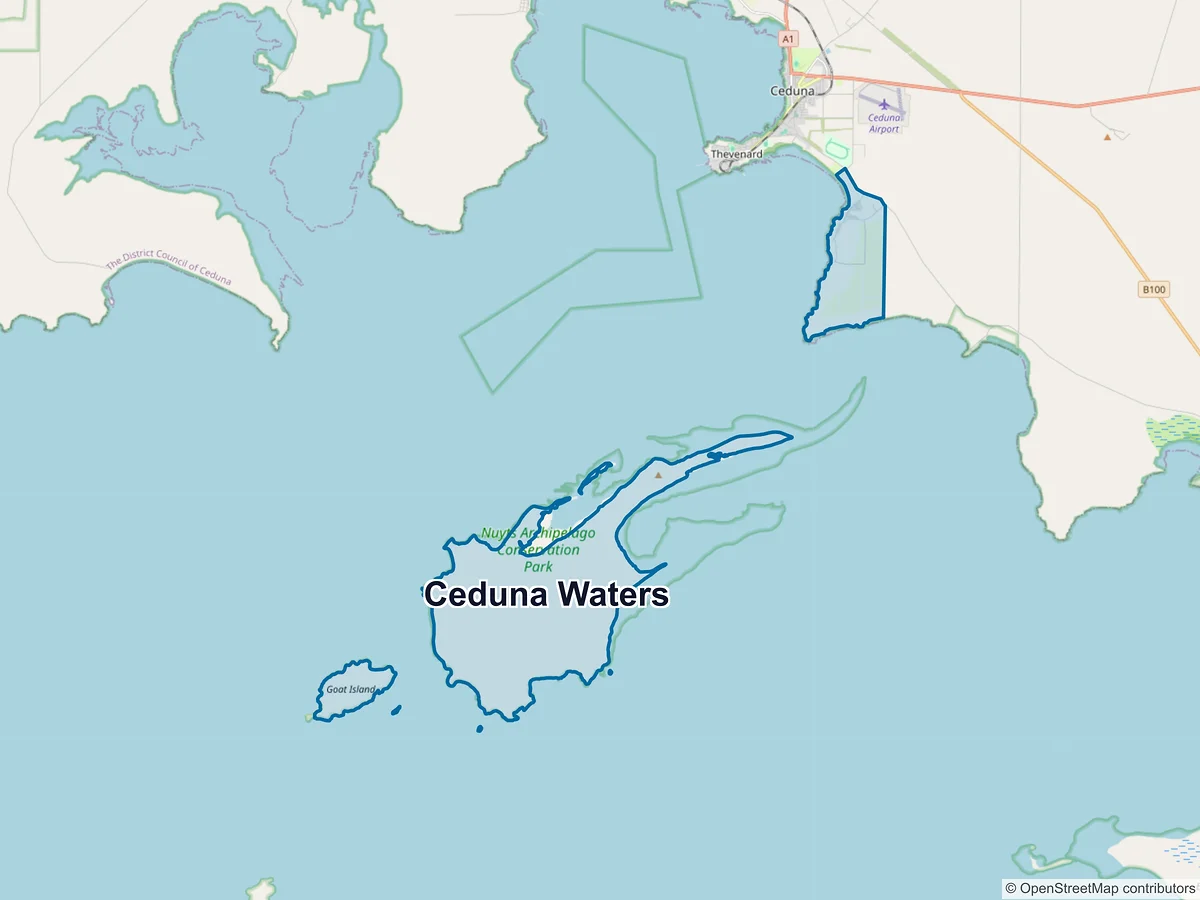 Map of Ceduna Waters, SA, Australia