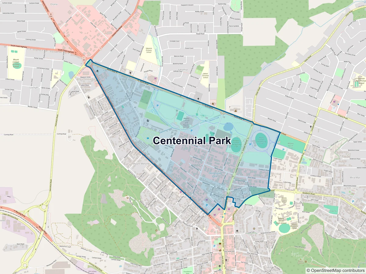 Map of Centennial Park, WA, Australia