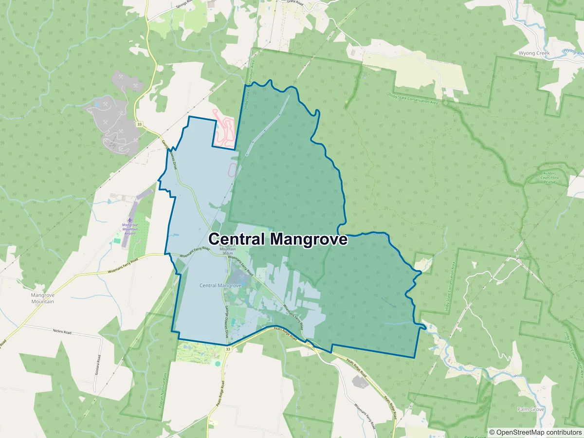 Map of Central Mangrove, NSW, Australia
