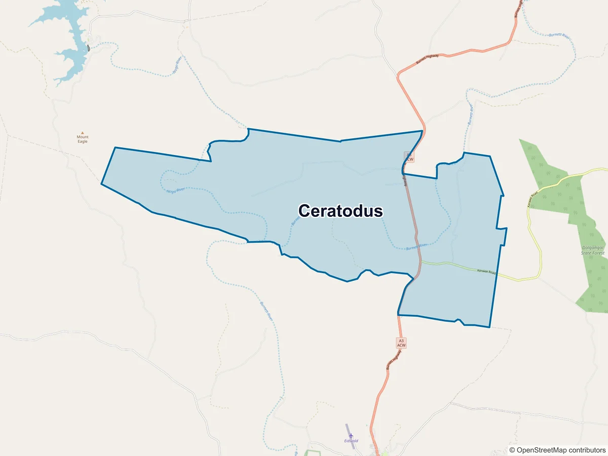 Map of Ceratodus, QLD, Australia