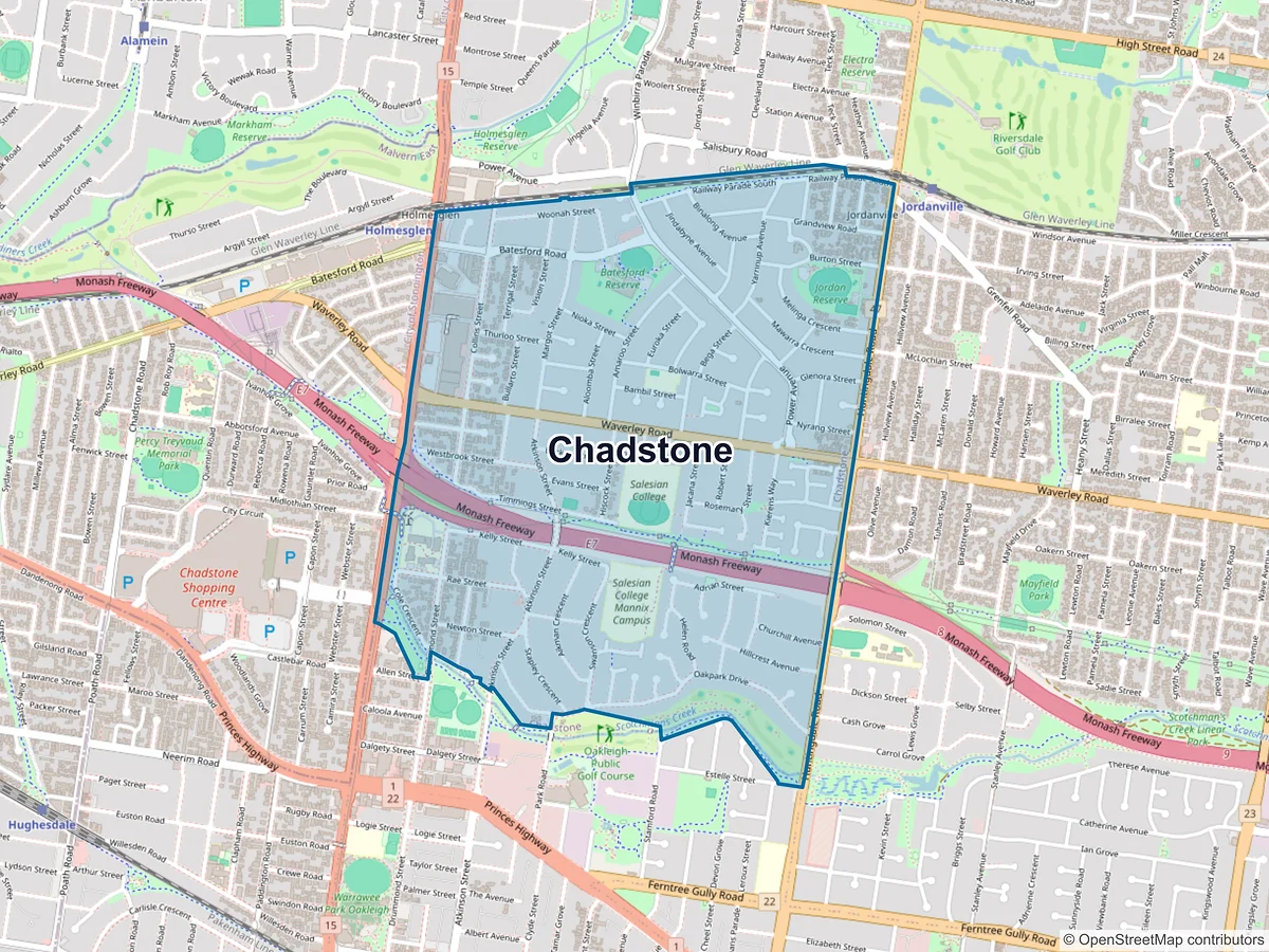 Map of Chadstone, VIC, Australia