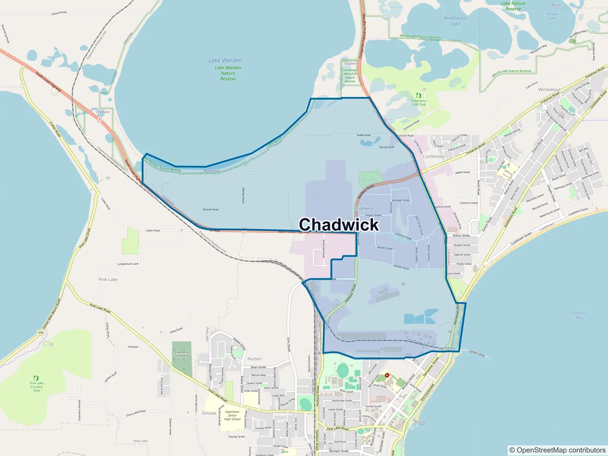 Map of Chadwick, WA, Australia