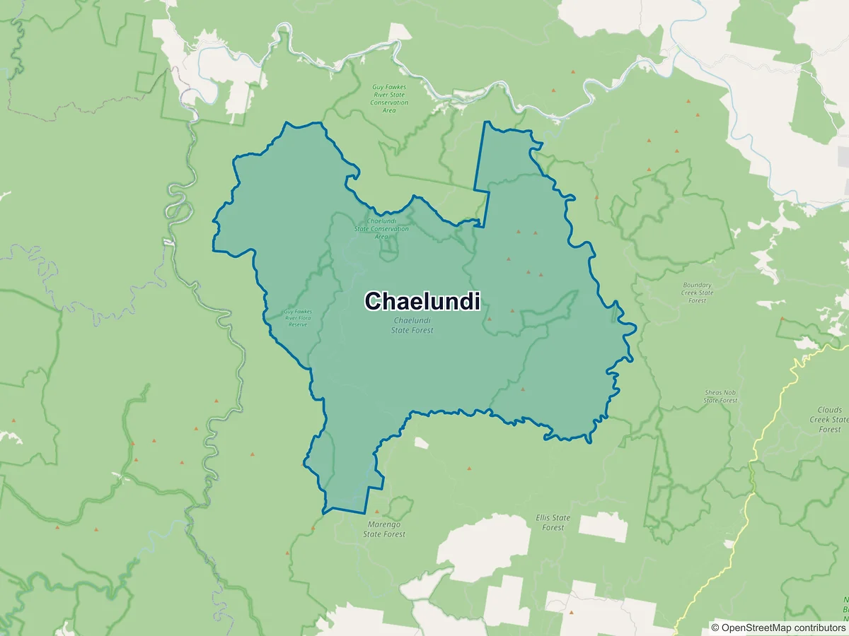 Map of Chaelundi, NSW, Australia