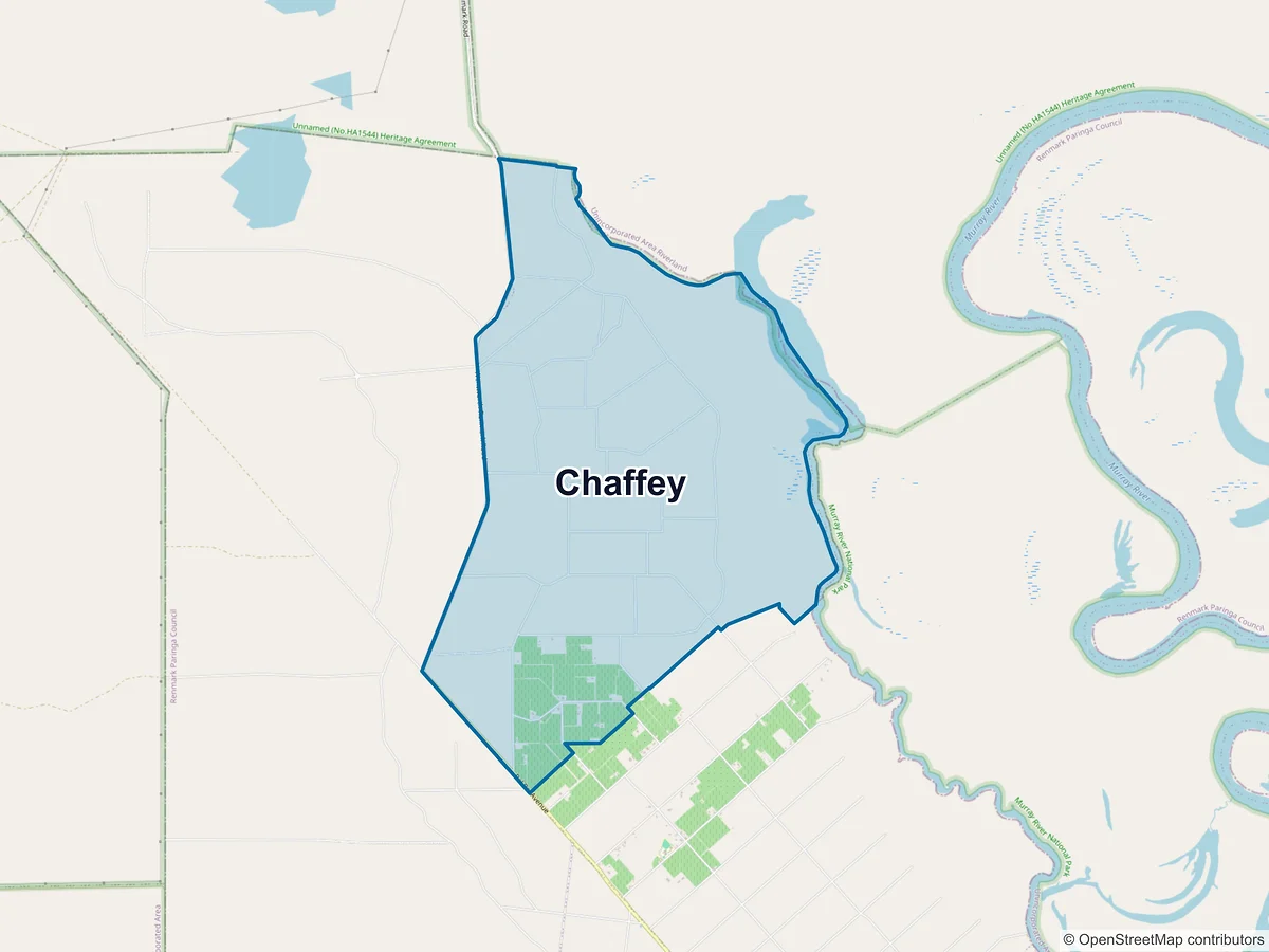 Map of Chaffey, SA, Australia