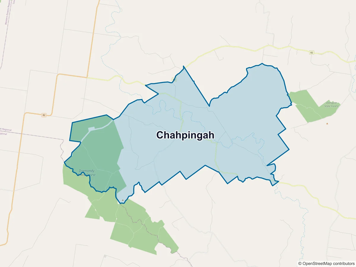 Map of Chahpingah, QLD, Australia
