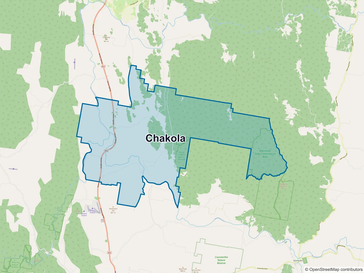 Map of Chakola, NSW, Australia