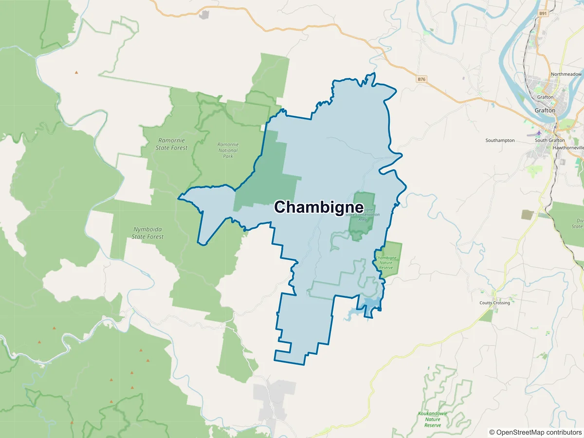 Map of Chambigne, NSW, Australia