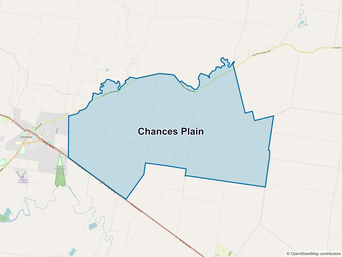Map of Chances Plain, QLD, Australia
