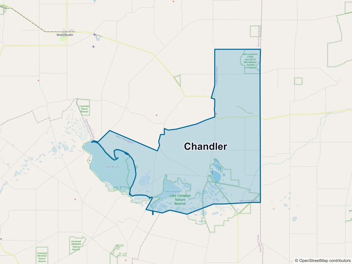 Map of Chandler, WA, Australia