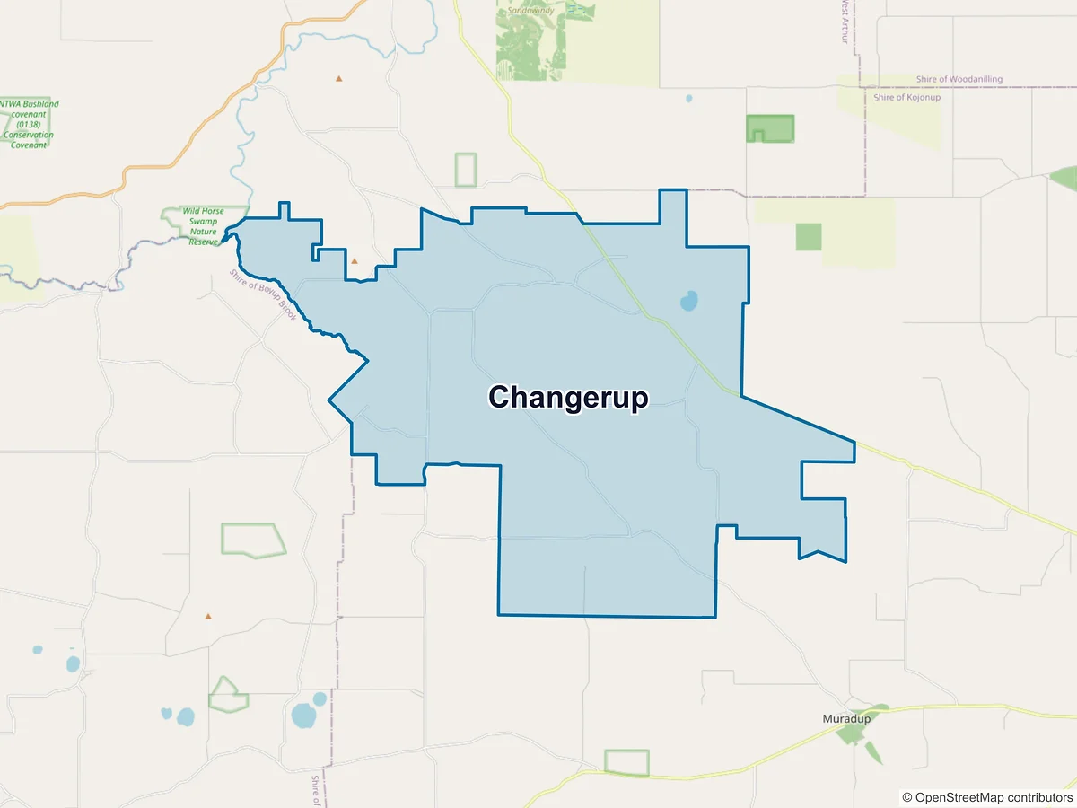 Map of Changerup, WA, Australia