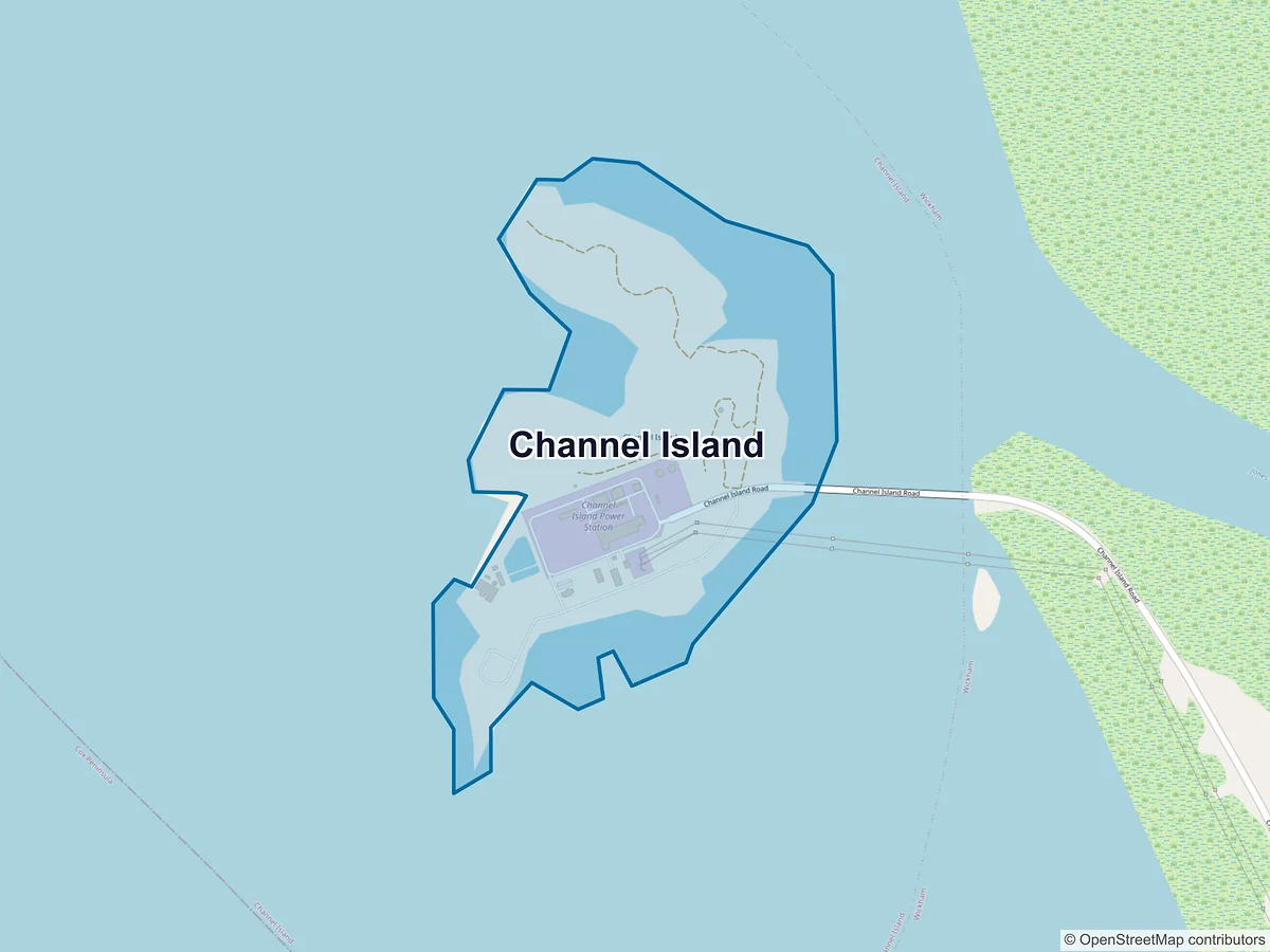 Map of Channel Island, NT, Australia