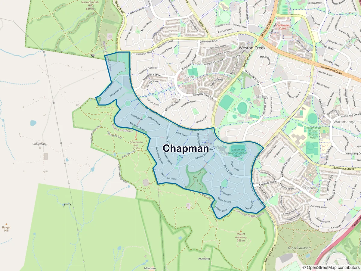 Map of Chapman, ACT, Australia