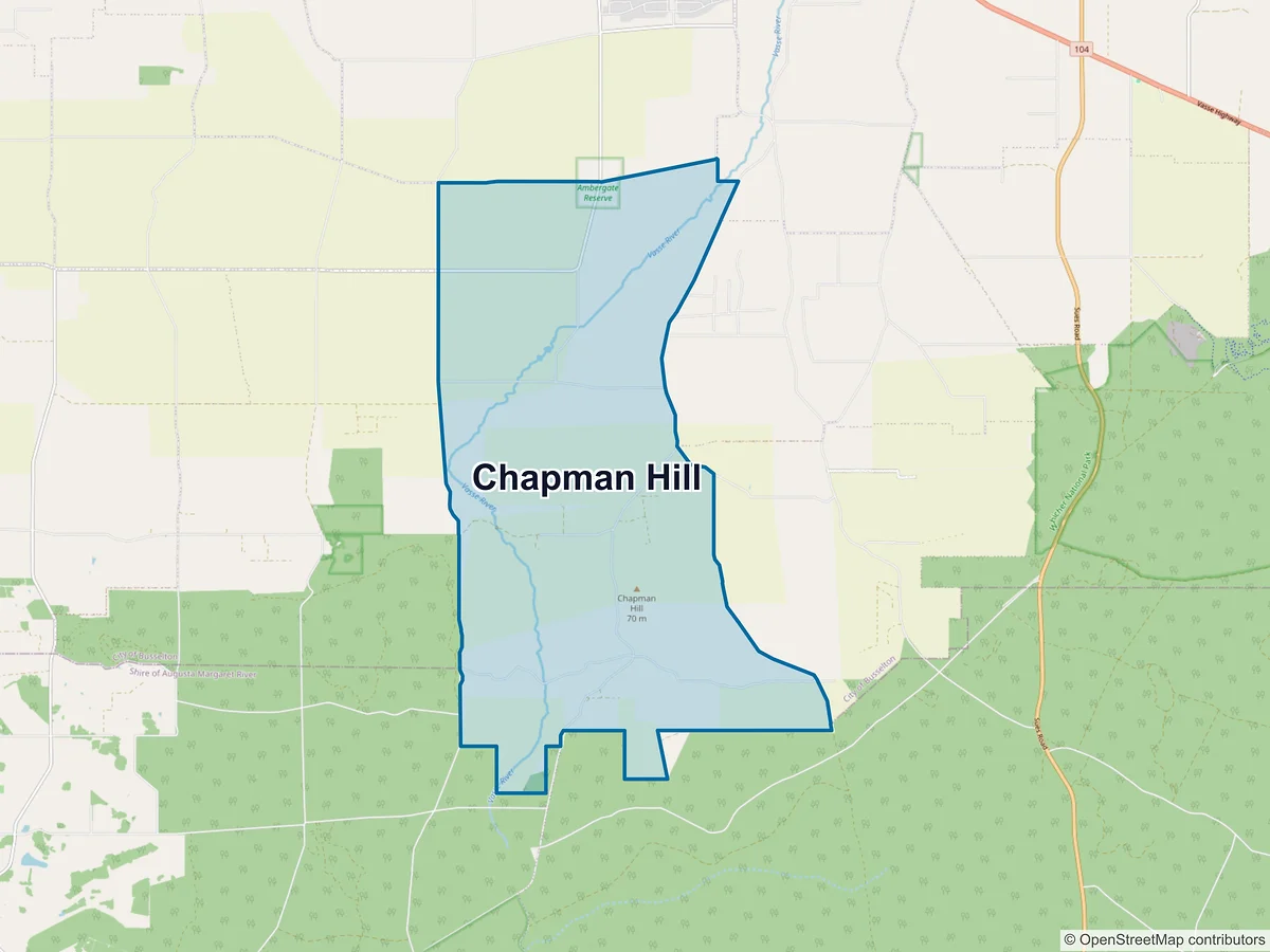 Map of Chapman Hill, WA, Australia
