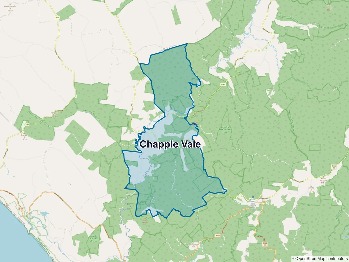 Map of Chapple Vale, VIC, Australia