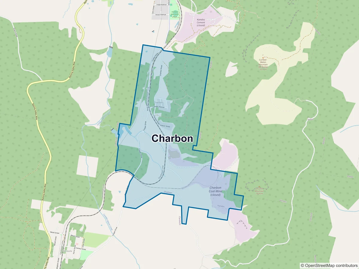 Map of Charbon, NSW, Australia