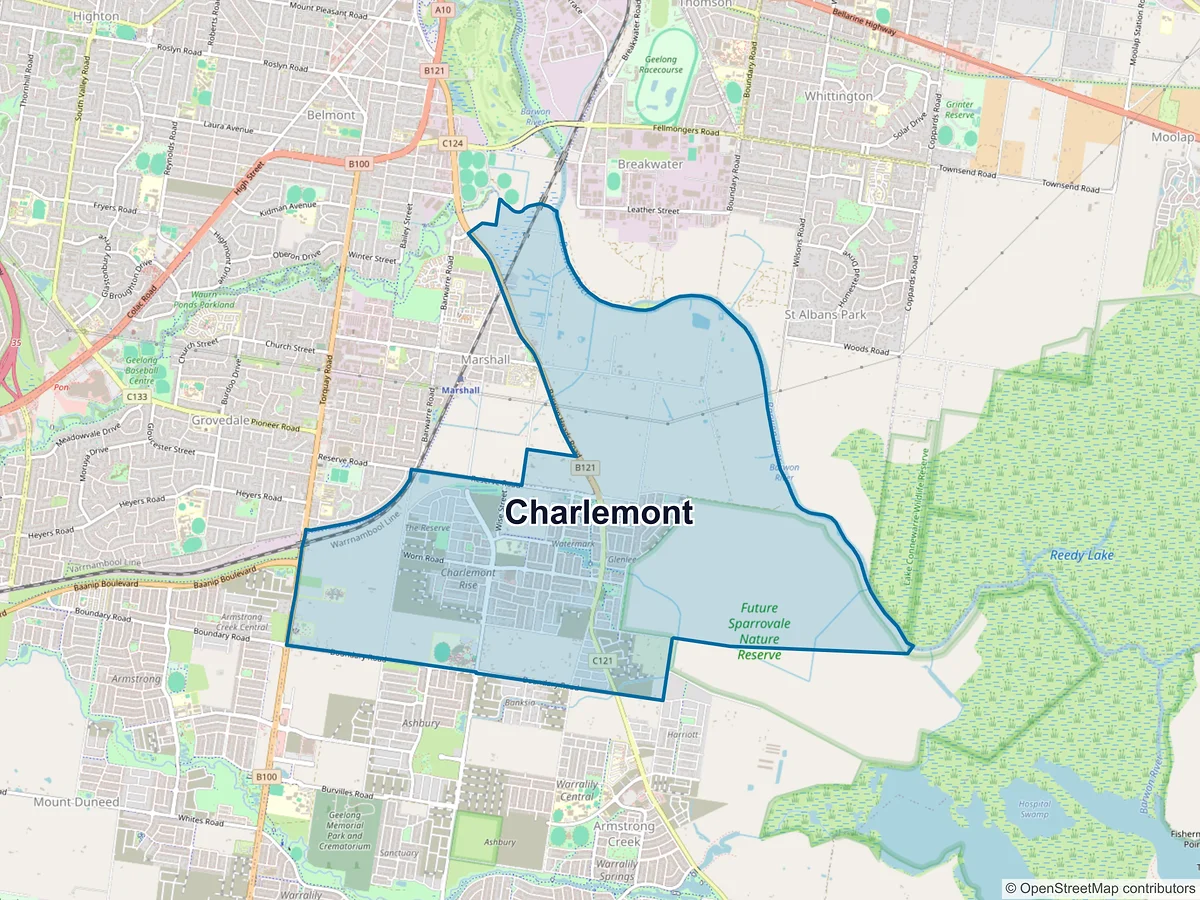 Map of Charlemont, VIC, Australia