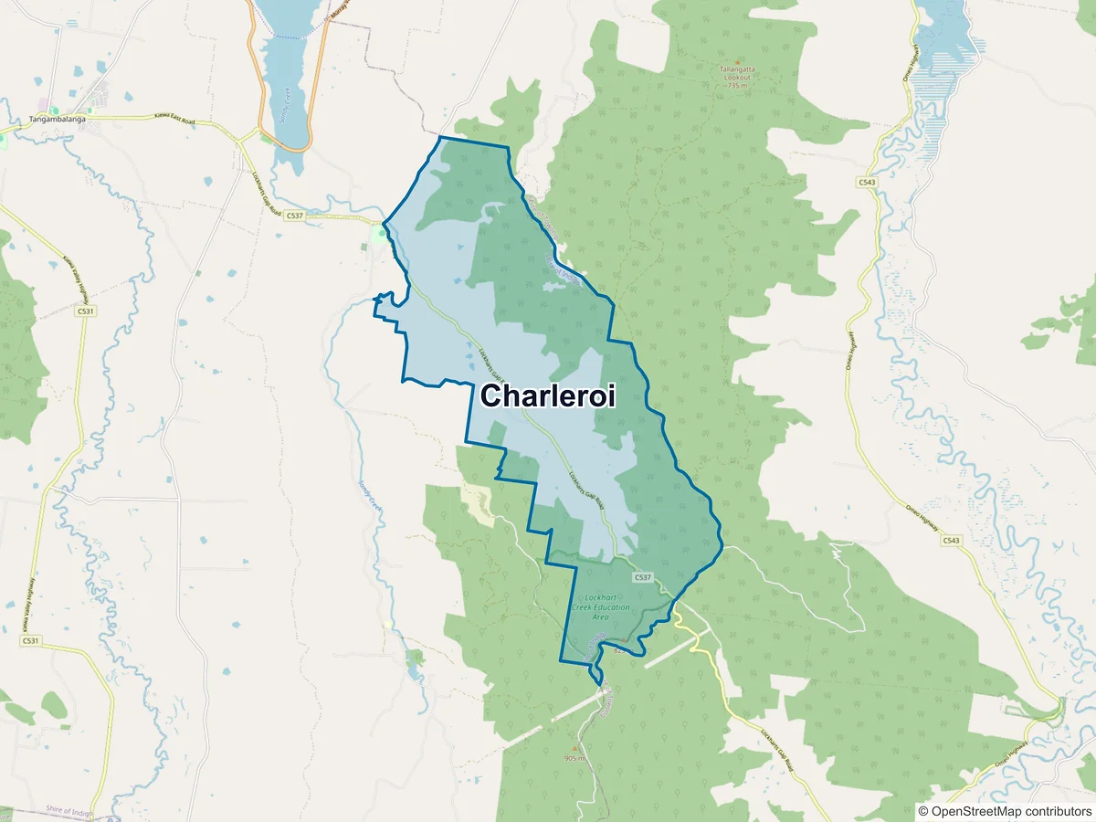 Map of Charleroi, VIC, Australia