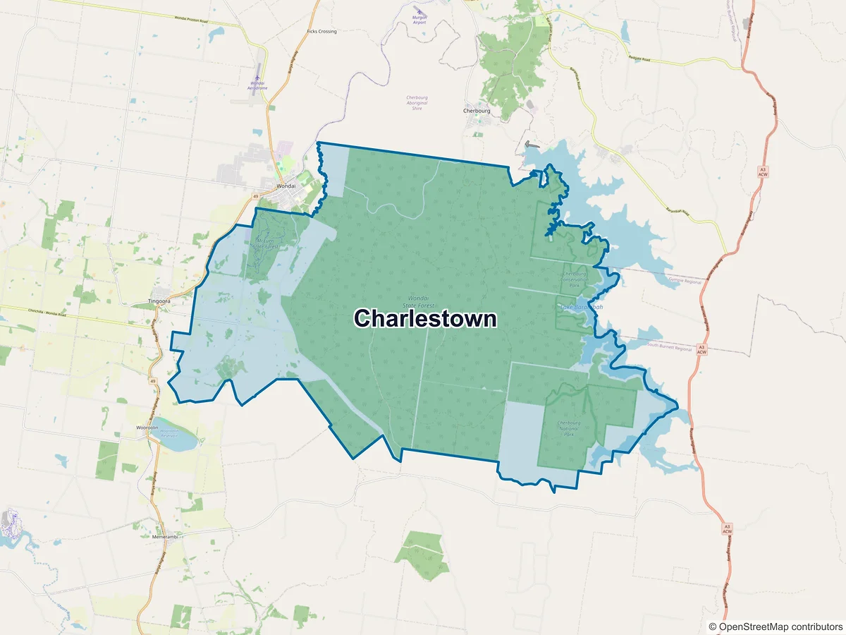 Map of Charlestown, QLD, Australia