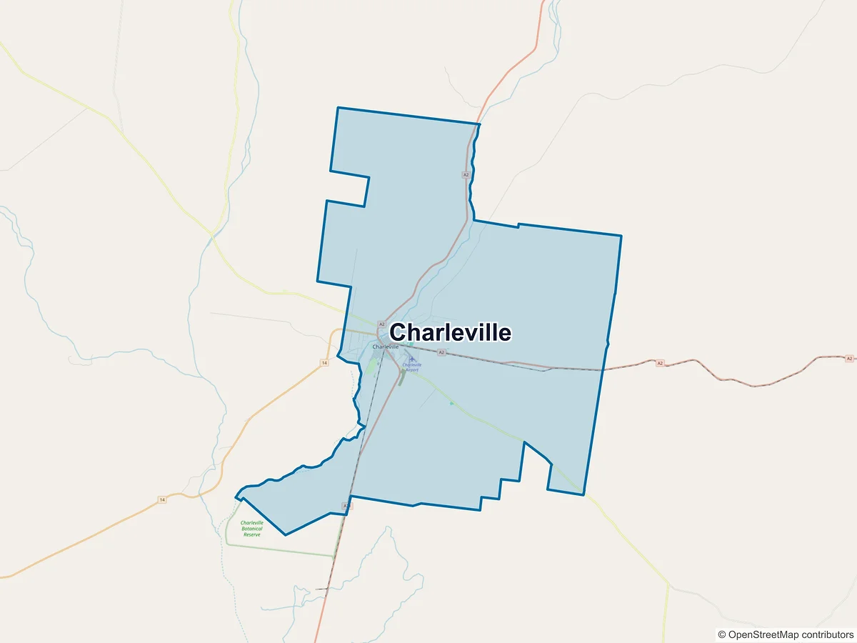 Map of Charleville, QLD, Australia