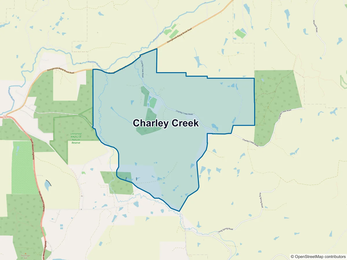 Map of Charley Creek, WA, Australia
