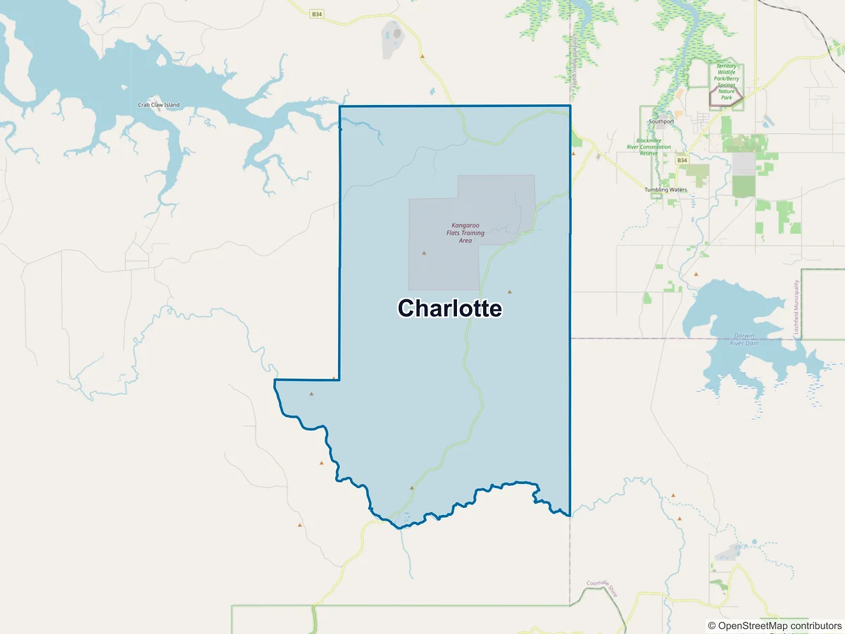 Map of Charlotte, NT, Australia