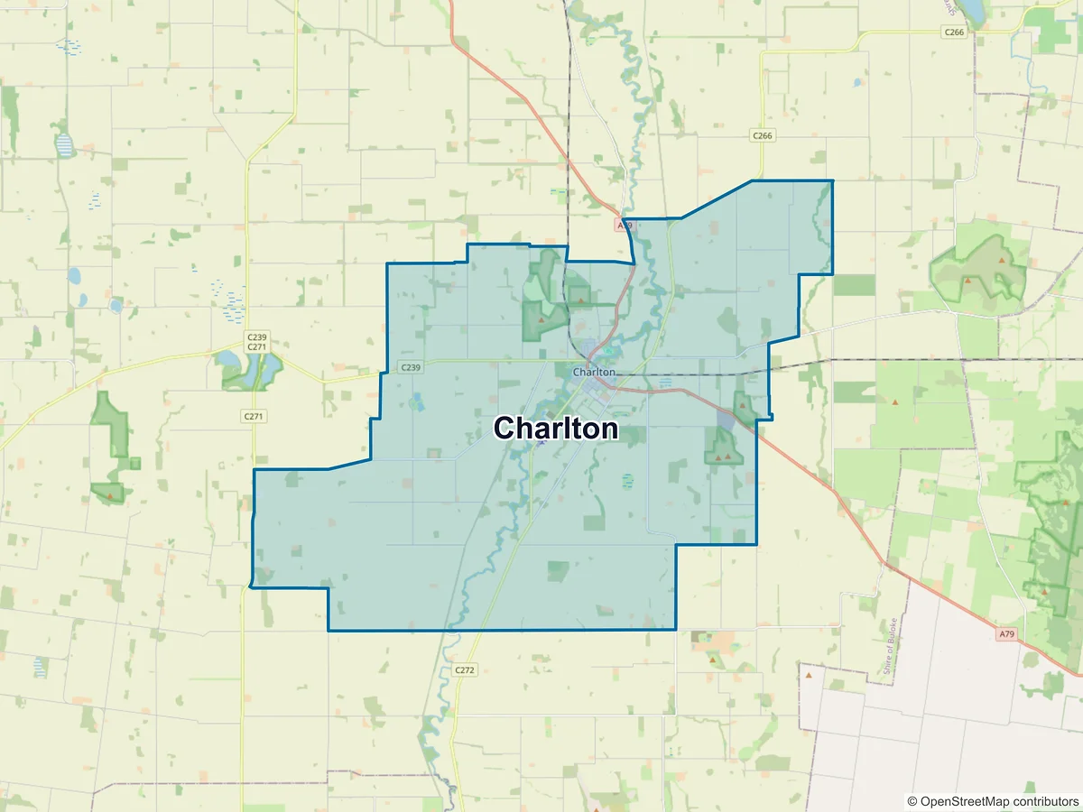 Map of Charlton, VIC, Australia