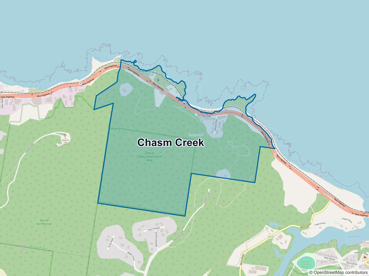Map of Chasm Creek, TAS, Australia