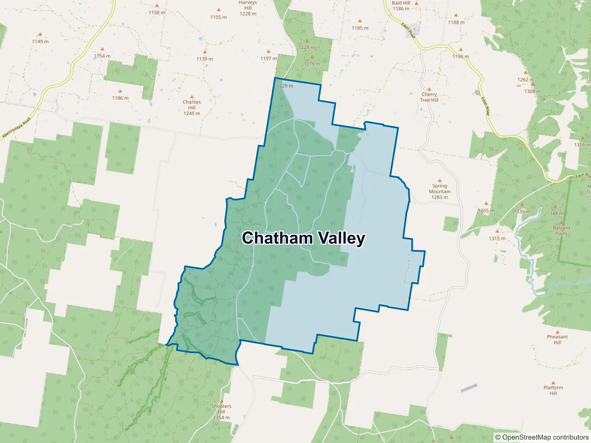 Map of Chatham Valley, NSW, Australia