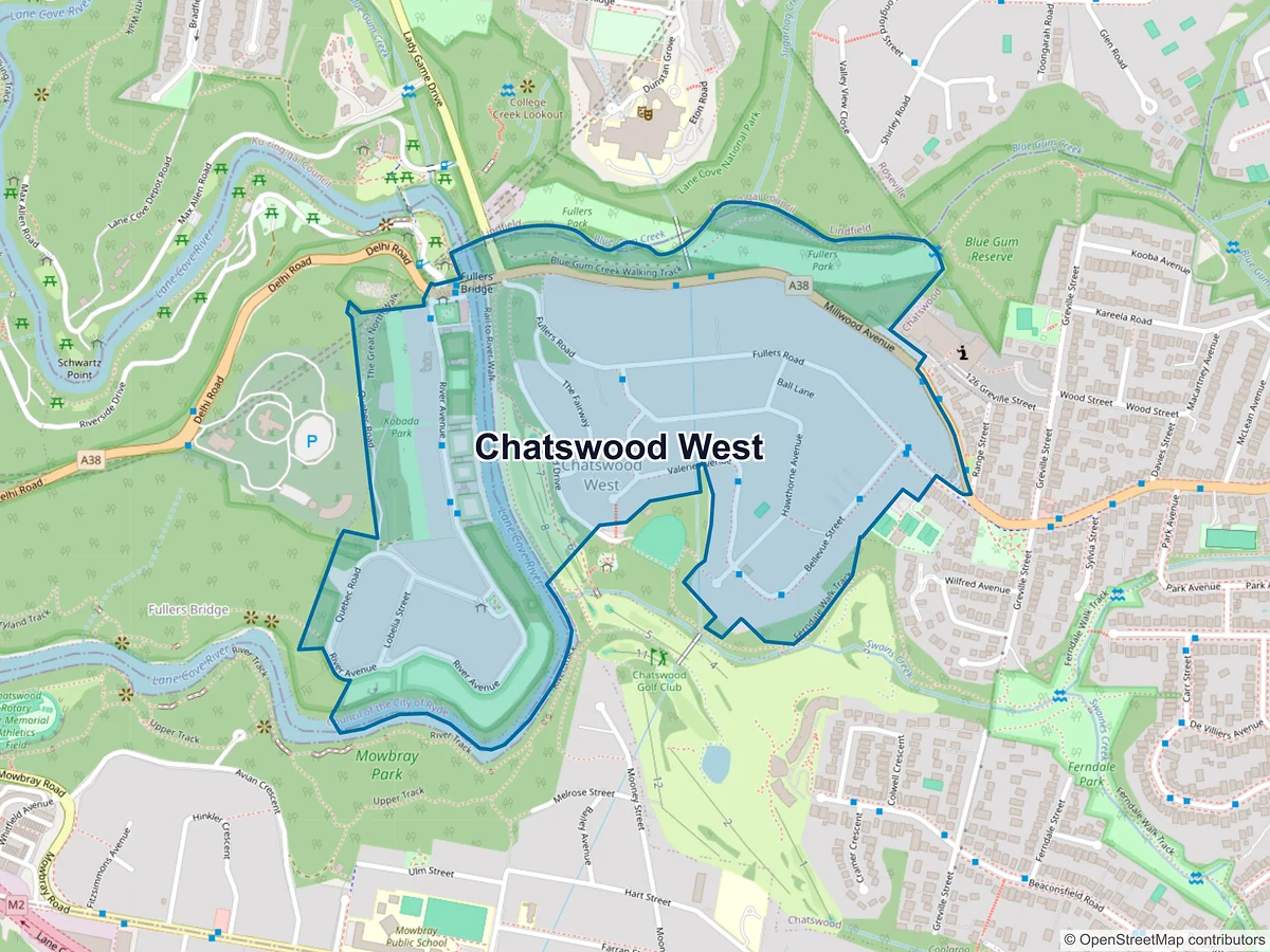 Map of Chatswood West, NSW, Australia