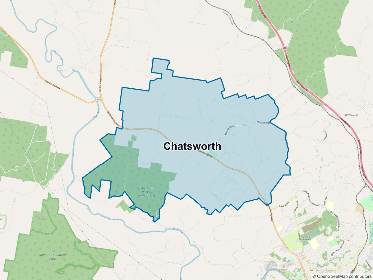 Map of Chatsworth, QLD, Australia