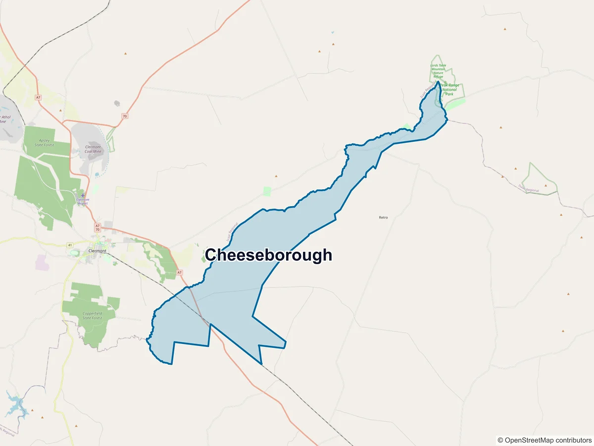 Map of Cheeseborough, QLD, Australia