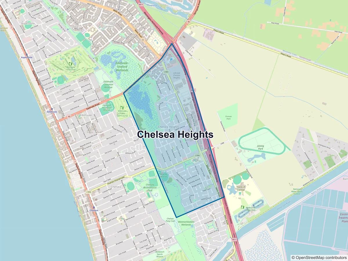Map of Chelsea Heights, VIC, Australia