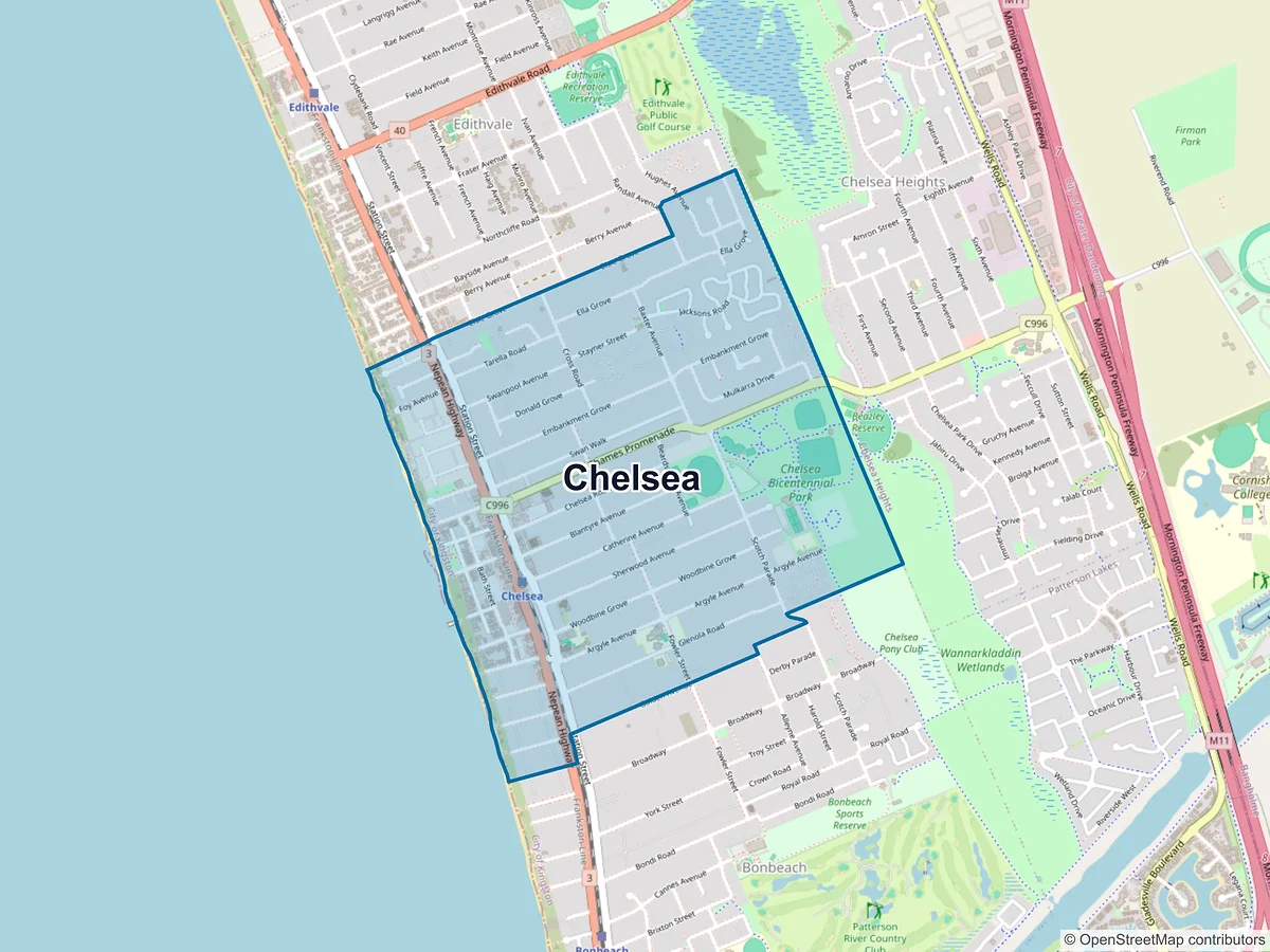 Map of Chelsea, VIC, Australia
