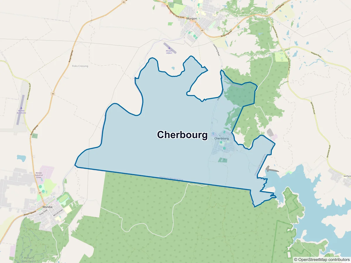 Map of Cherbourg, QLD, Australia