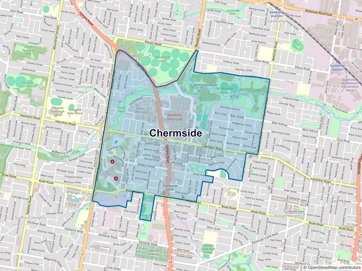 Map of Chermside, QLD, Australia