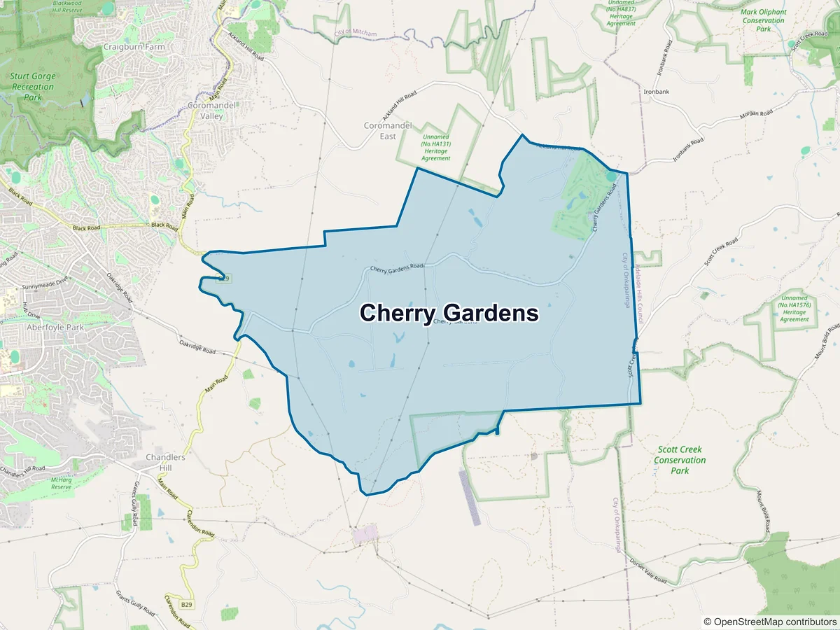 Map of Cherry Gardens, SA, Australia