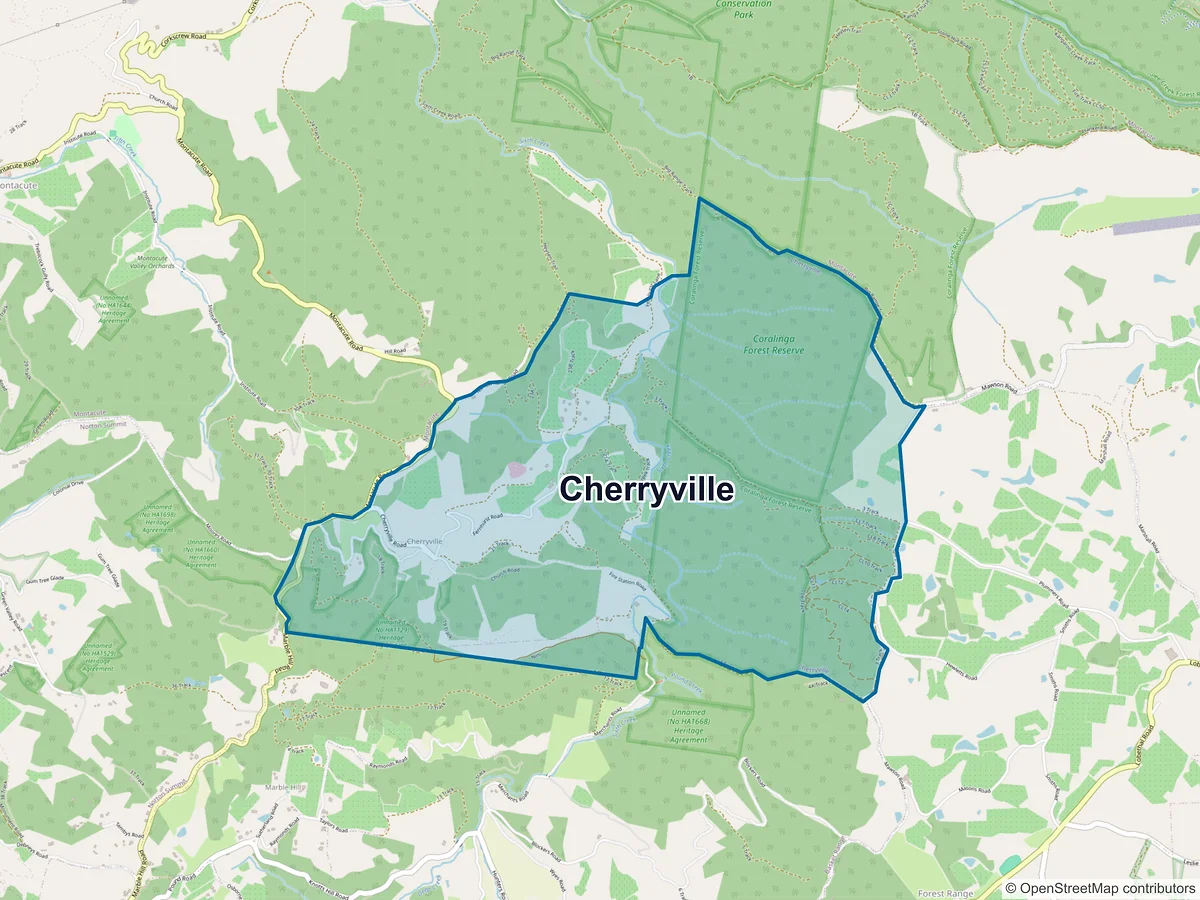 Map of Cherryville, SA, Australia
