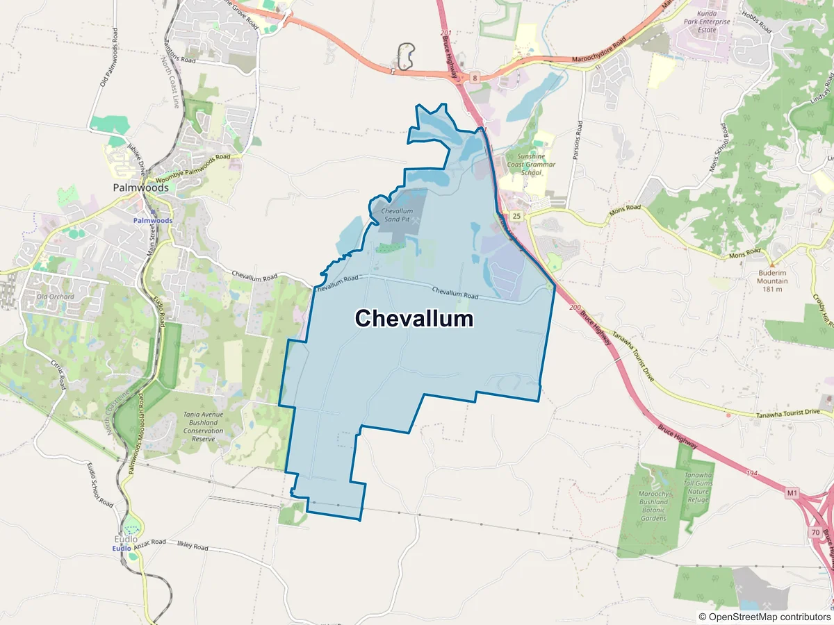 Map of Chevallum, QLD, Australia