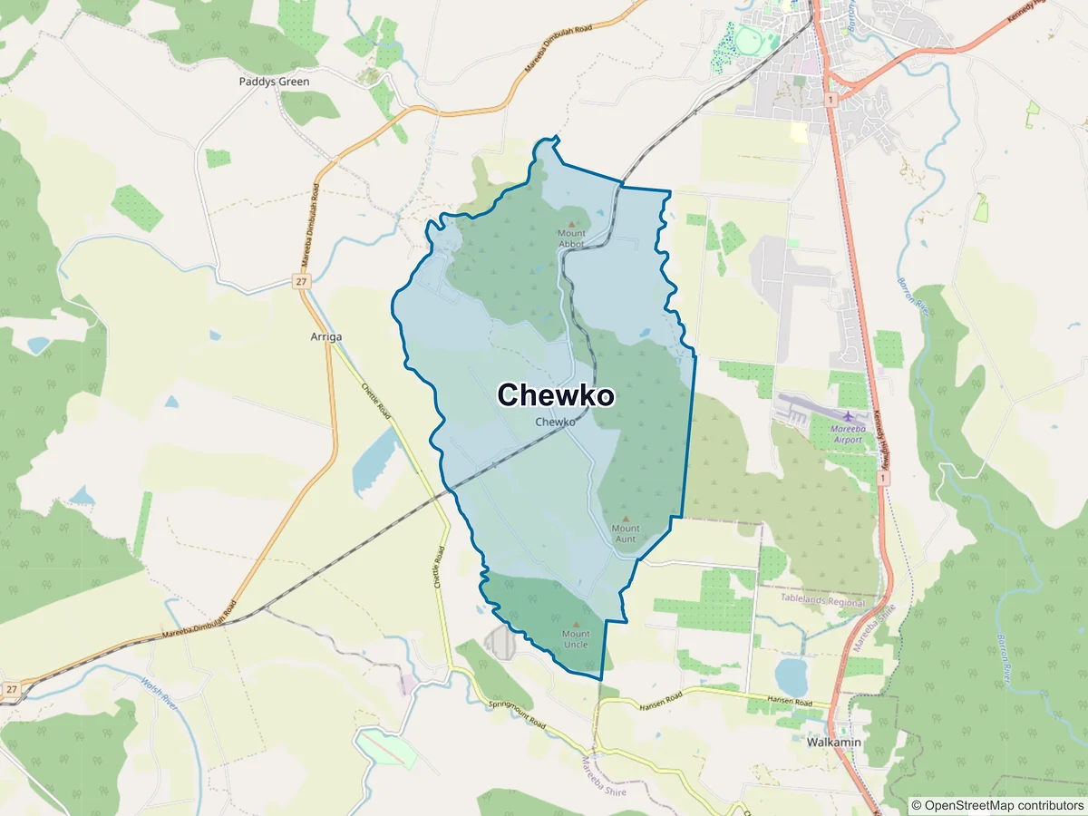 Map of Chewko, QLD, Australia