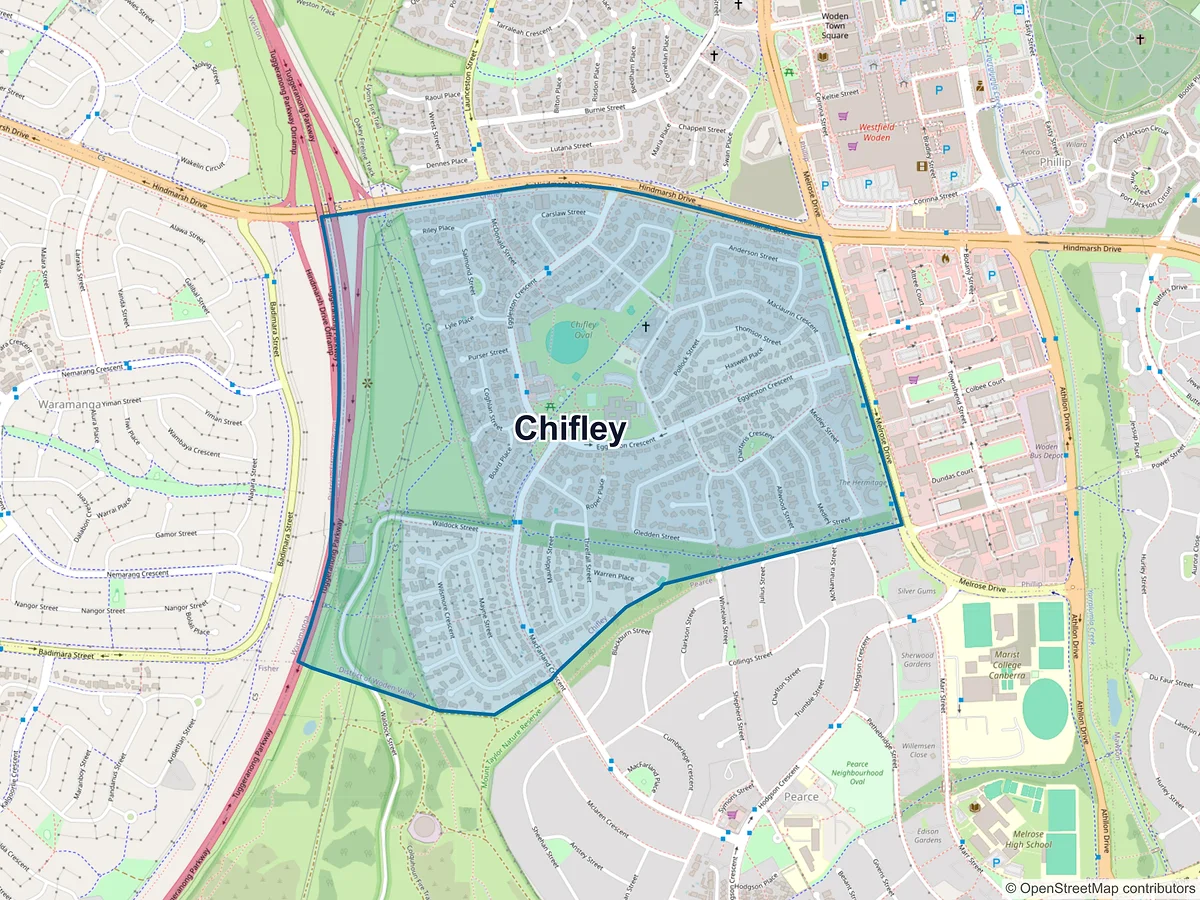 Map of Chifley, ACT, Australia