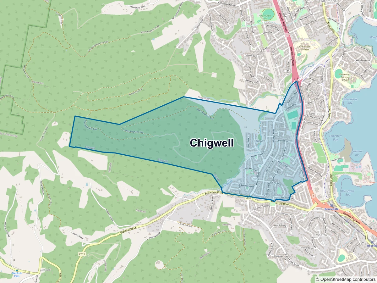 Map of Chigwell, TAS, Australia