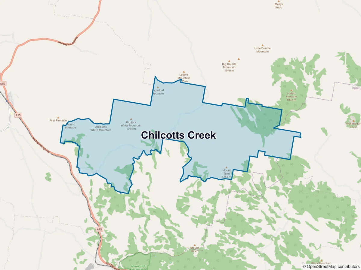 Map of Chilcotts Creek, NSW, Australia