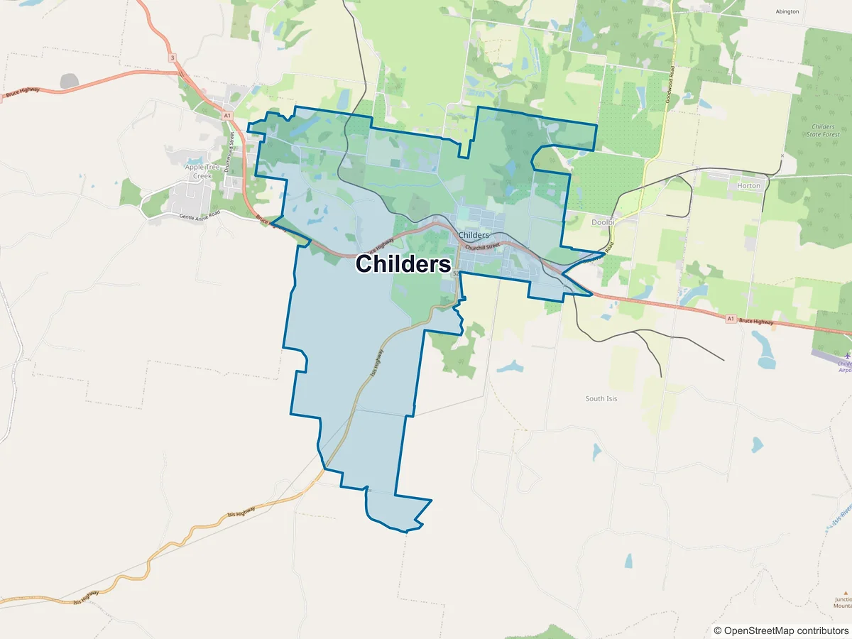 Map of Childers, QLD, Australia