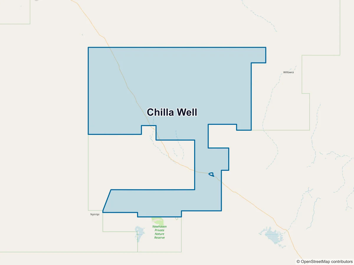 Map of Chilla Well, NT, Australia