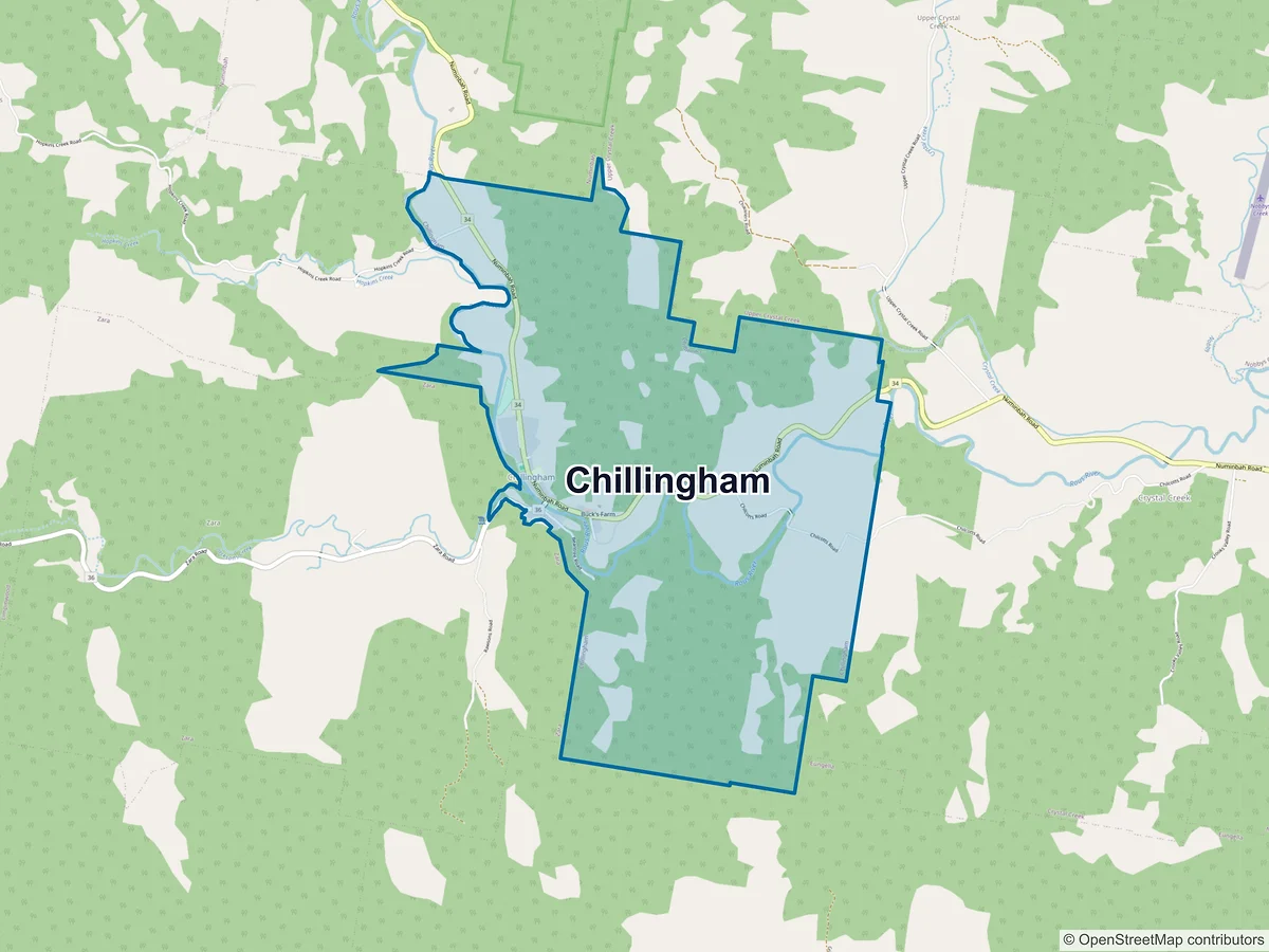 Map of Chillingham, NSW, Australia