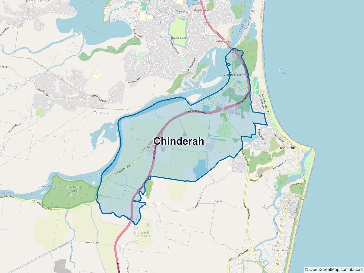 Map of Chinderah, NSW, Australia