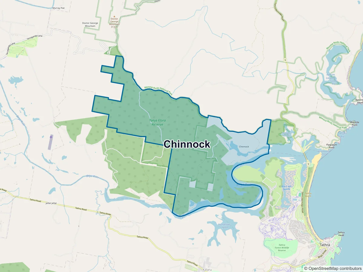 Map of Chinnock, NSW, Australia