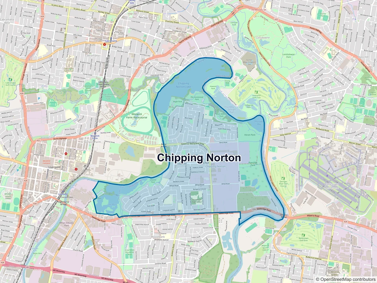 Map of Chipping Norton, NSW, Australia