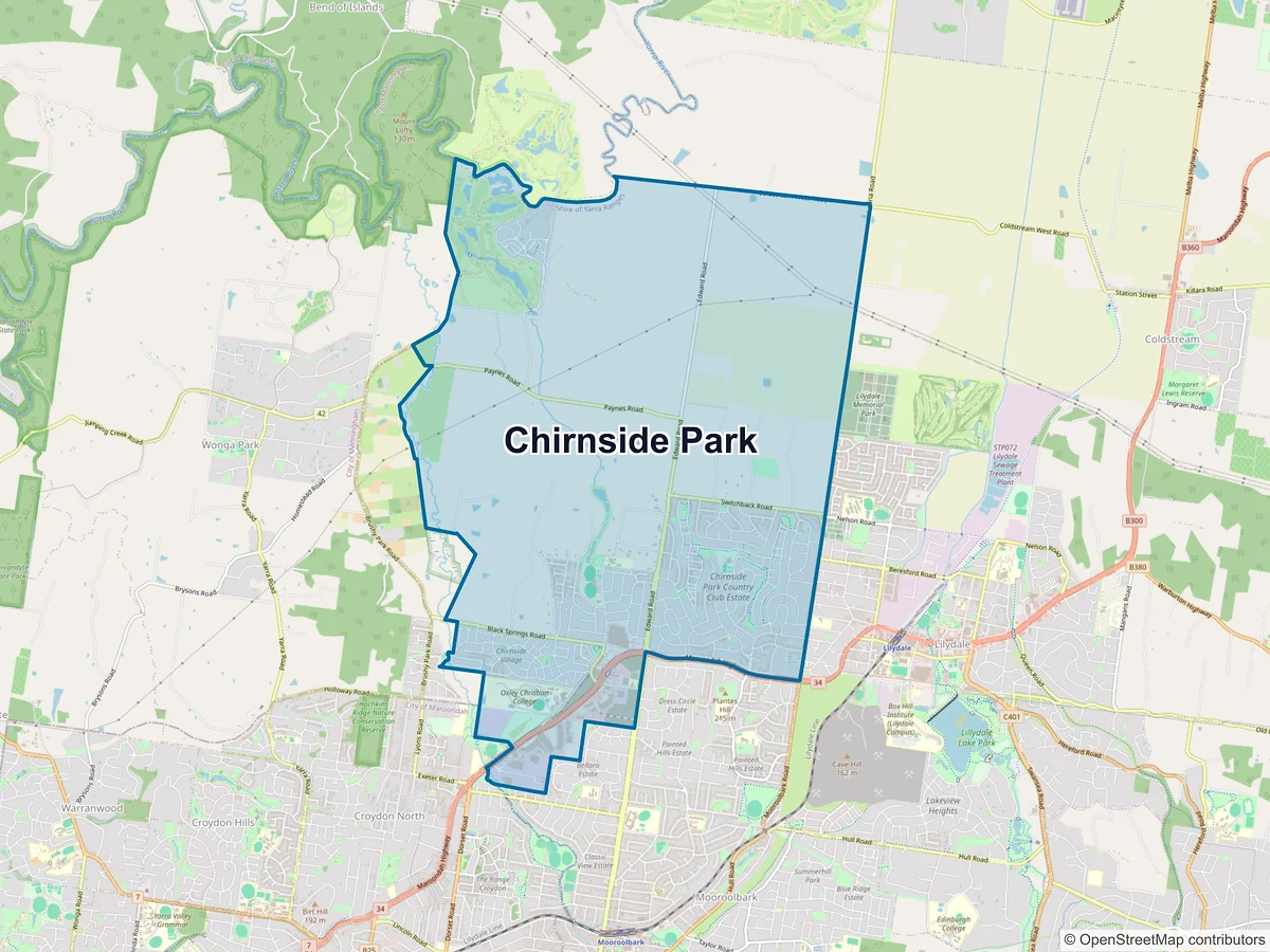 Map of Chirnside Park, VIC, Australia