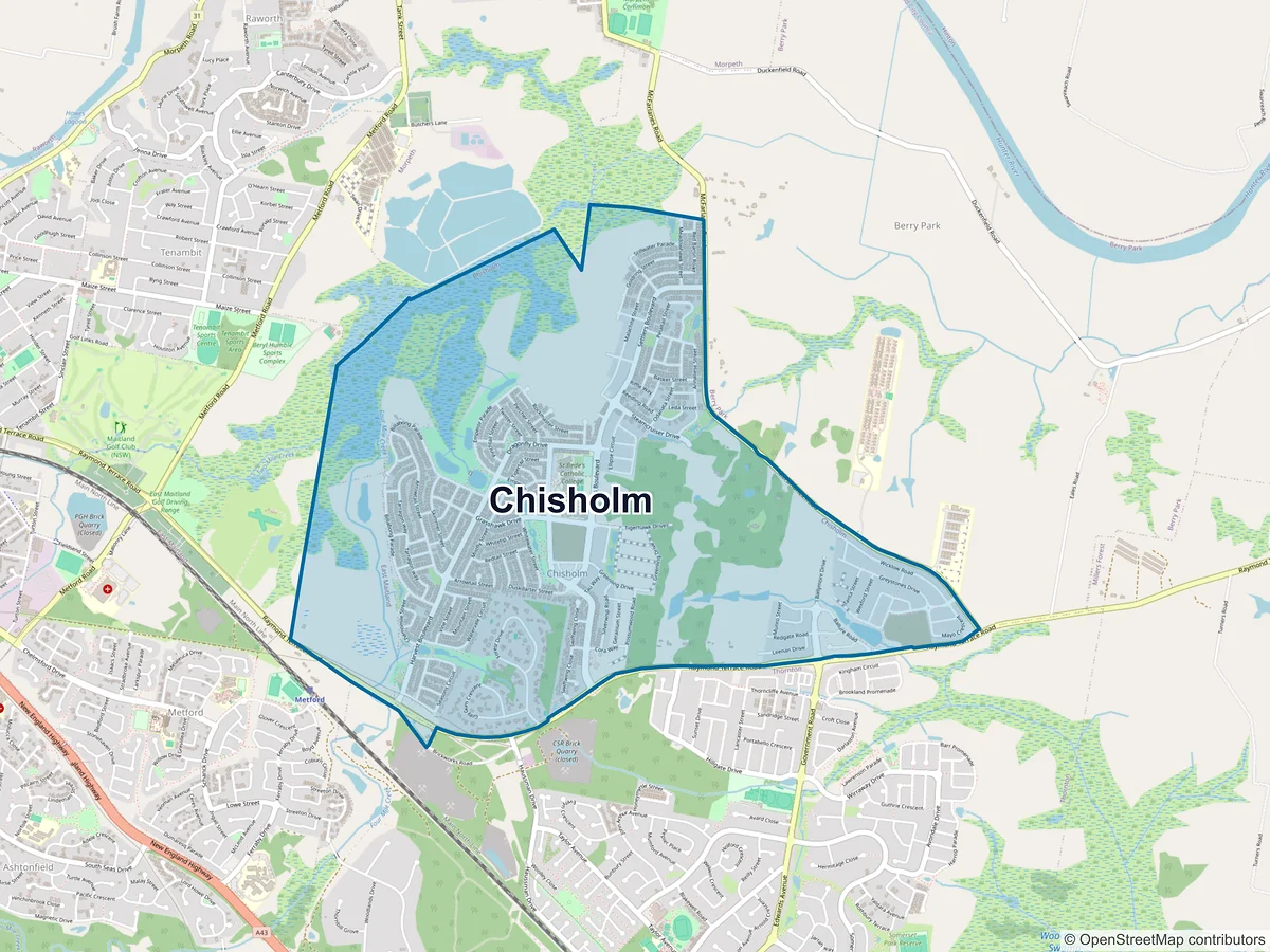 Map of Chisholm, NSW, Australia